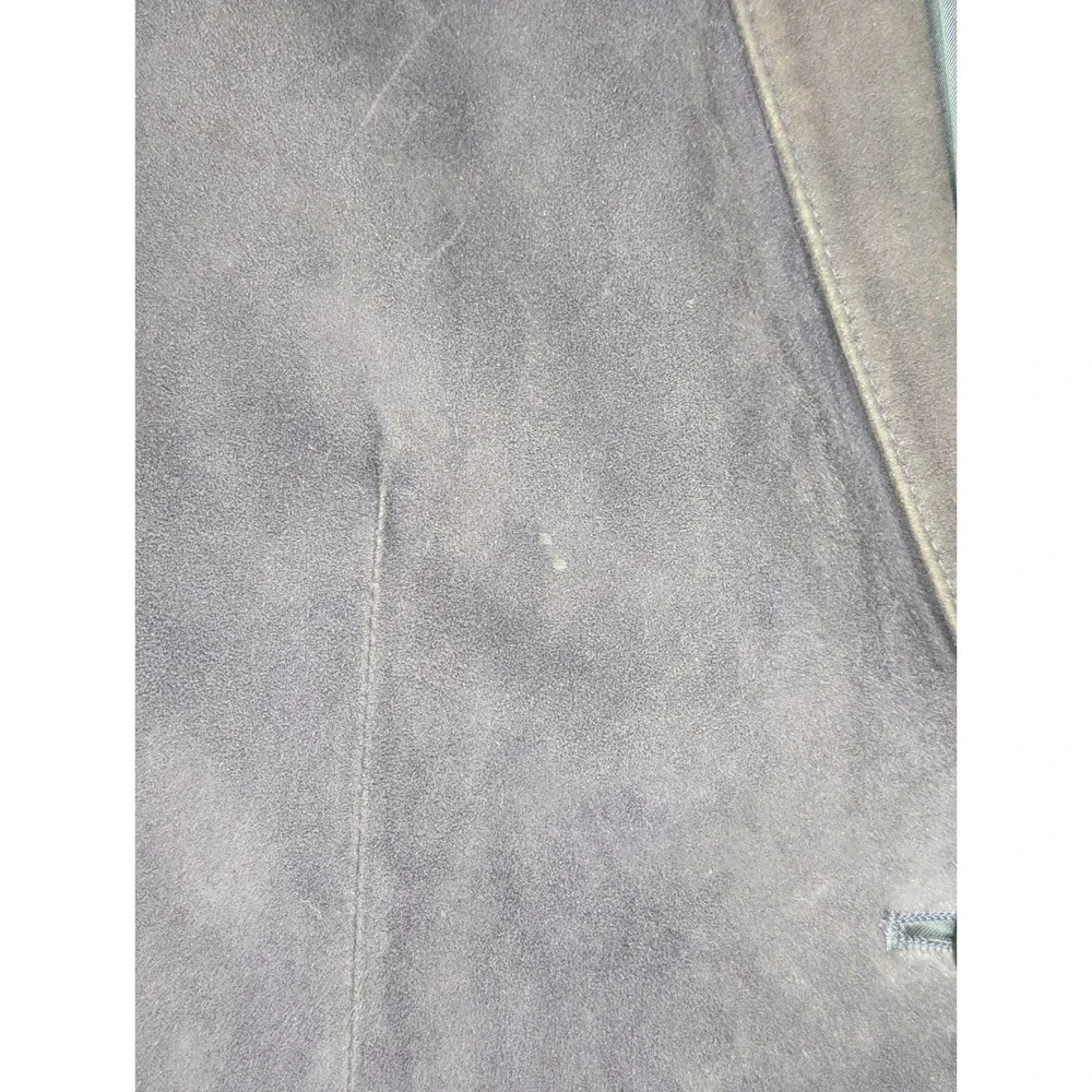 Lauren Ralph Lauren Womens LARGE Vintage Suede Leather Jacket 2‎ Button Purple